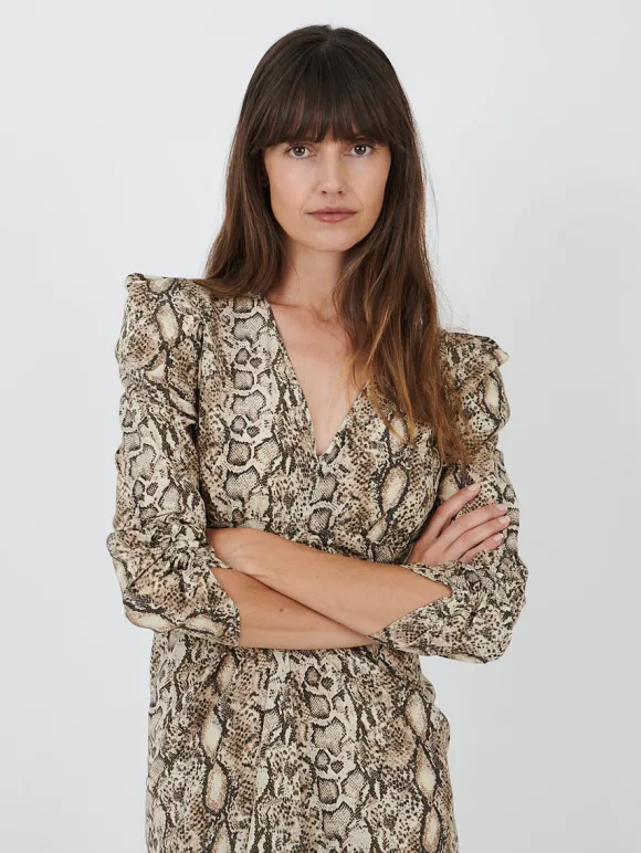 Albini Dress in Natural Python