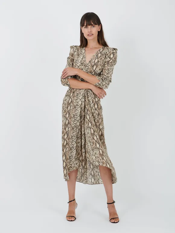 Albini Dress in Natural Python