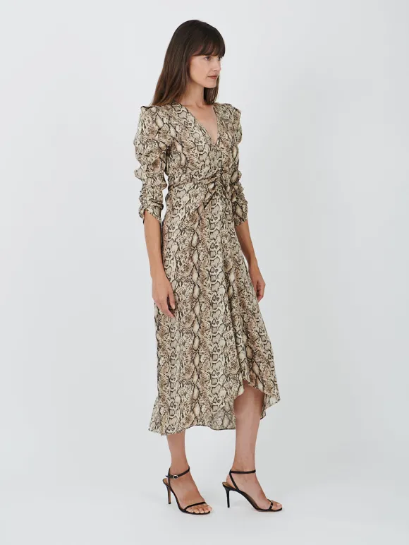 Albini Dress in Natural Python