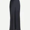 Bar Silk Maxi Skirt in Night Navy