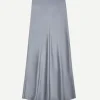 Bar Silk Skirt in Grey