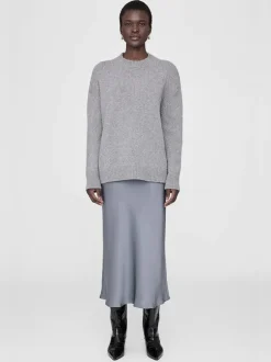 Bar Silk Skirt in Grey