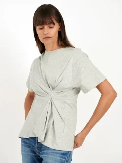 Body Twist Tee in Grey Marle