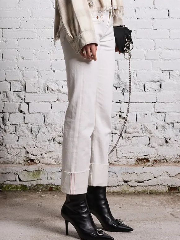 Boy Straight w/Cuff in Sutton White