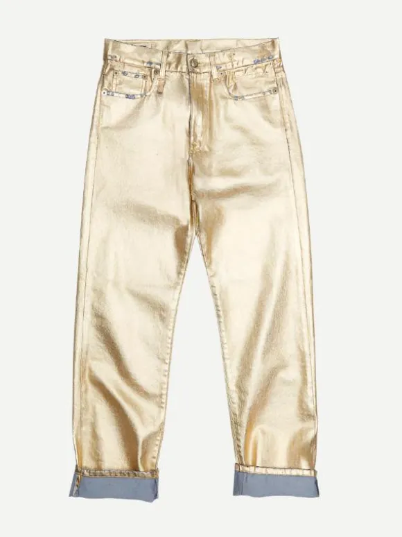 Boyfriend Jean in Gold Indigo
