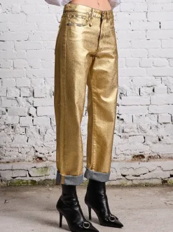 Boyfriend Jean in Gold Indigo