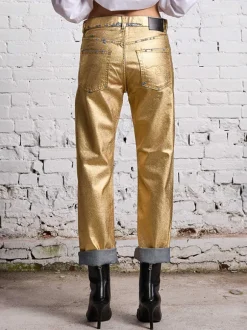 Boyfriend Jean in Gold Indigo