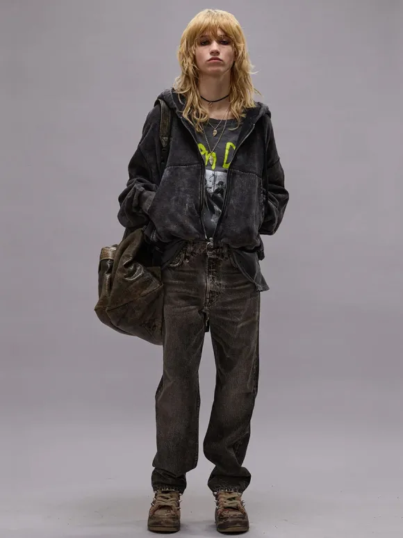 Boyfriend Jean in Mud Grey