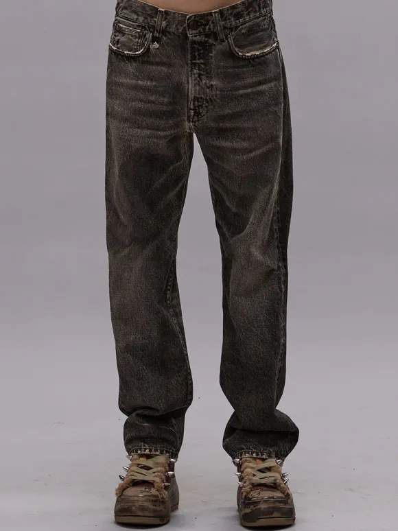 Boyfriend Jean in Mud Grey