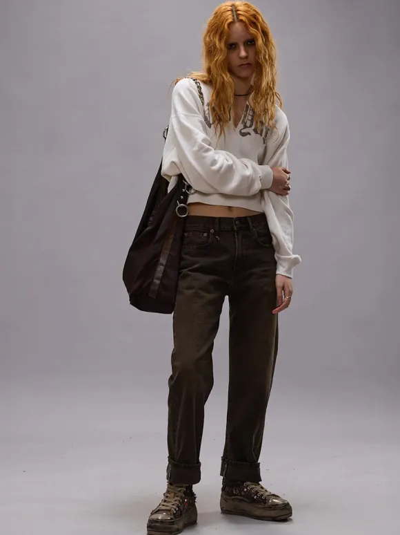 Boyfriend Jean in Vintage Chocolate Brown