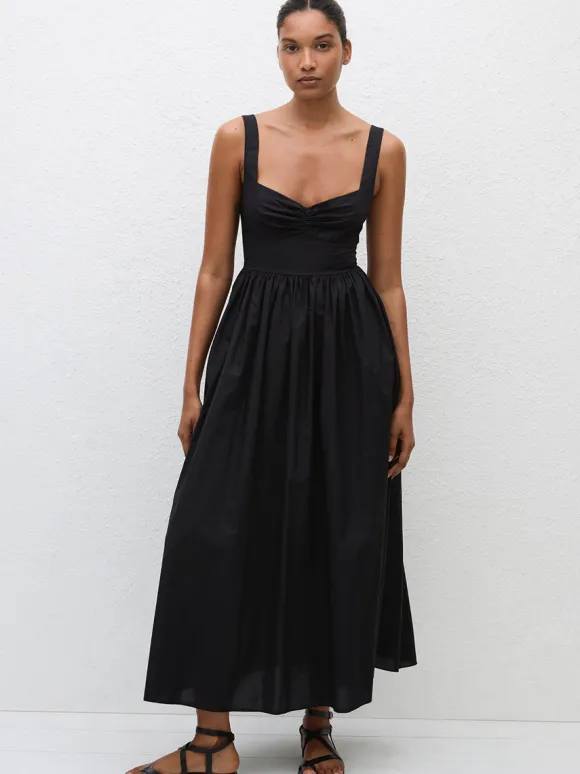 Bralette Midi Dress in Black