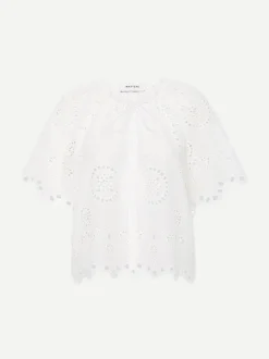 Broderie Blouse in White
