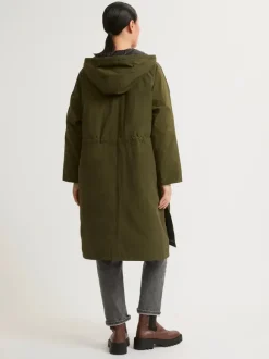 Cape Style Technical Coat in Army Green