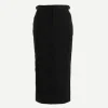Cargo Skirt Midi in Black