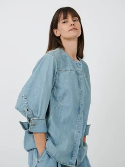 Clarissa Denim Shirt in Ice Blue