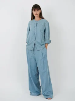 Clarissa Denim Shirt in Ice Blue
