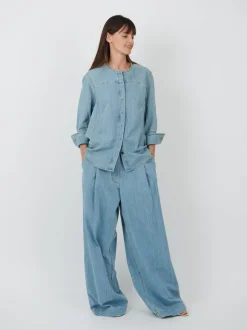 Clarissa Denim Shirt in Ice Blue