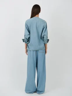Clarissa Denim Shirt in Ice Blue