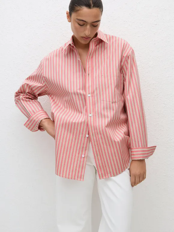 Classic Stripe Shirt in Rose Stripe