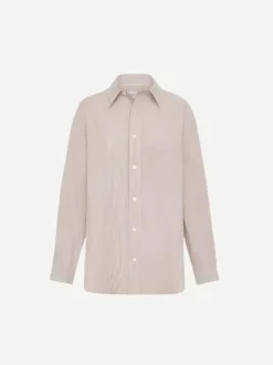 Classic Stripe Shirt in Taupe Pinstripe
