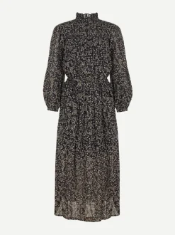 Dalida Dress in Black/Ochre