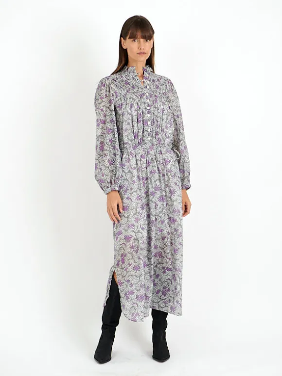 Dalida Dress in Ecru/Lilac