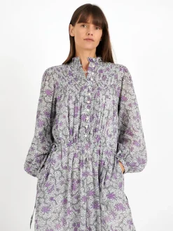 Dalida Dress in Ecru/Lilac