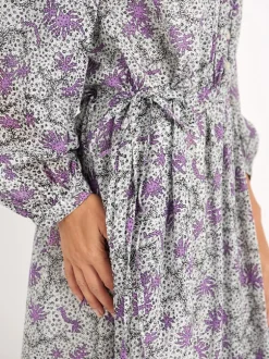 Dalida Dress in Ecru/Lilac