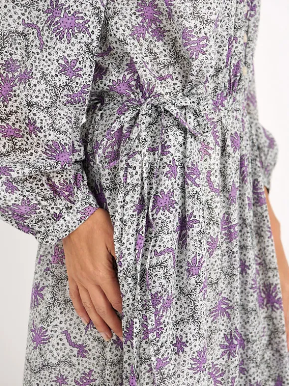 Dalida Dress in Ecru/Lilac