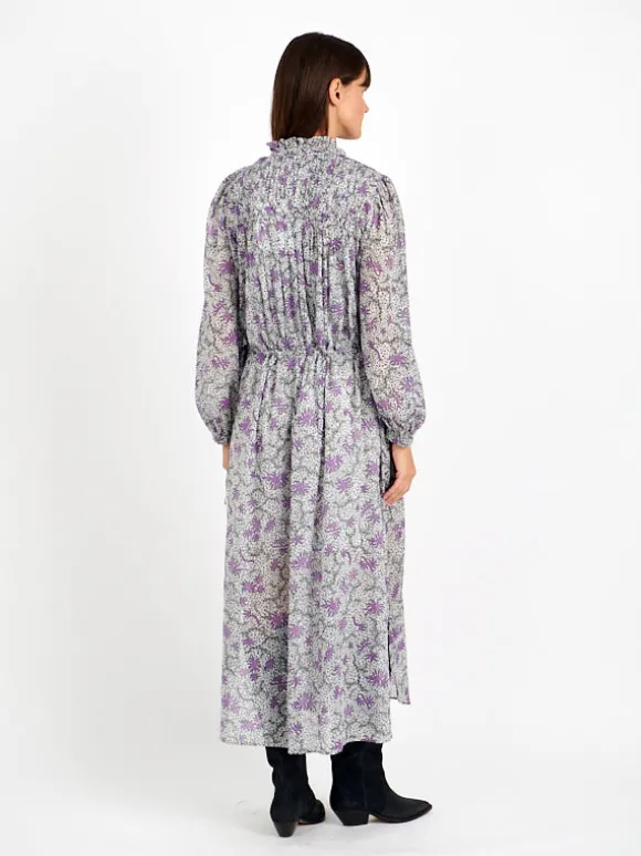 Dalida Dress in Ecru/Lilac