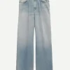 Damon Pleated Wide leg in Lennon Blue