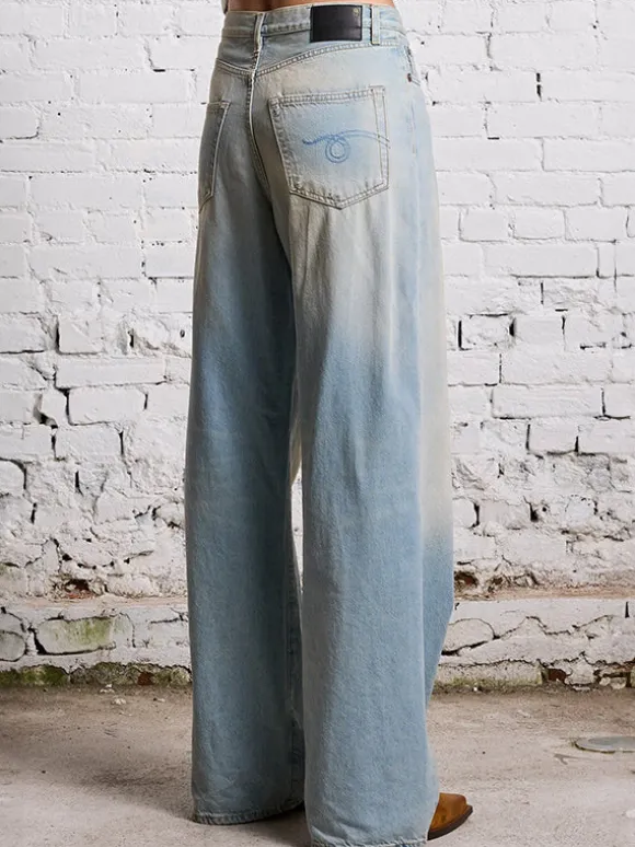 Damon Pleated Wide leg in Lennon Blue