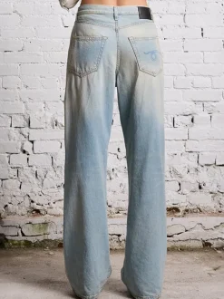 Damon Pleated Wide leg in Lennon Blue