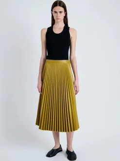 Daphne Faux Leather Skirt in Chai
