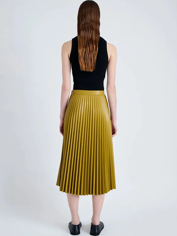 Daphne Faux Leather Skirt in Chai