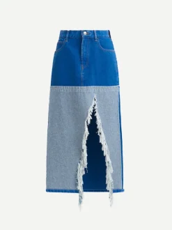 Denim Skirt in Ocean