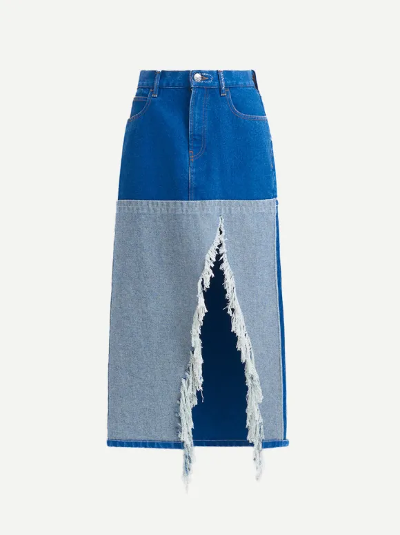 Denim Skirt in Ocean
