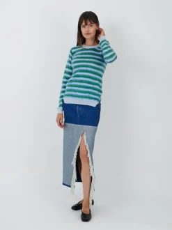 Denim Skirt in Ocean