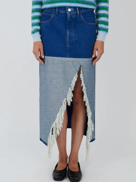 Denim Skirt in Ocean