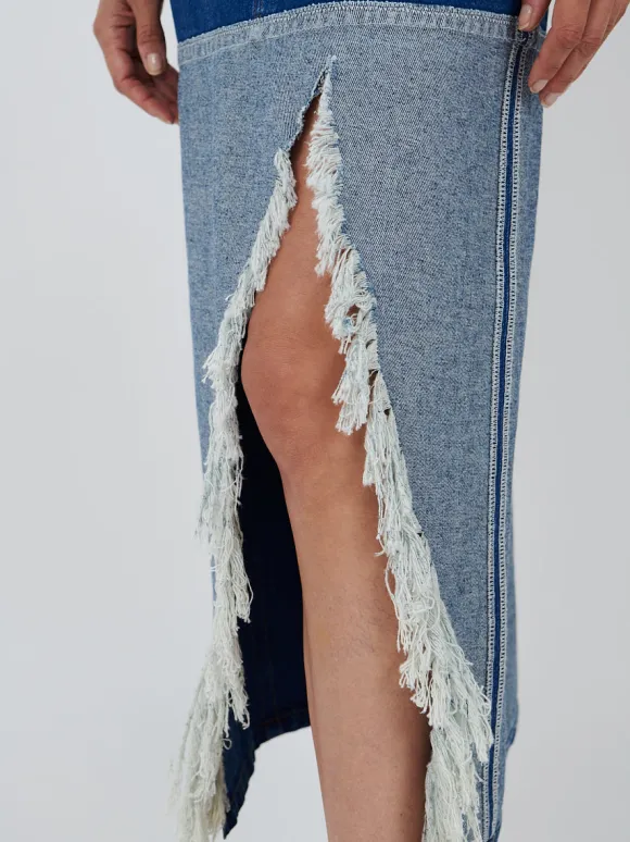 Denim Skirt in Ocean