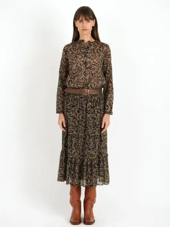Diya Skirt in Black/Ochre
