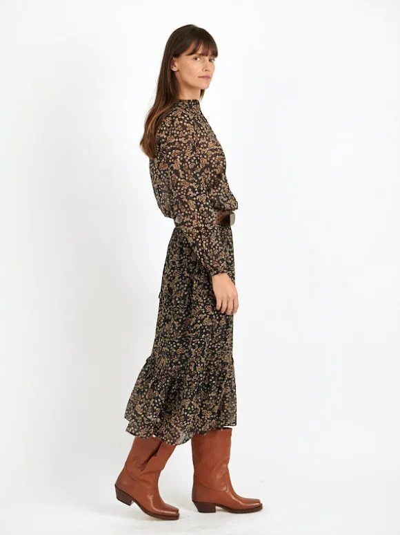 Diya Skirt in Black/Ochre