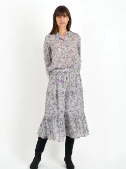 Diya Skirt in Ecru/Lilac