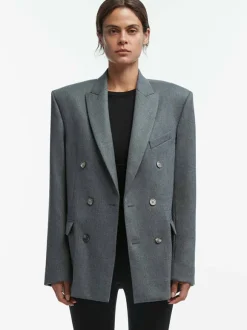 Double Breasted Blazer in Charcoal