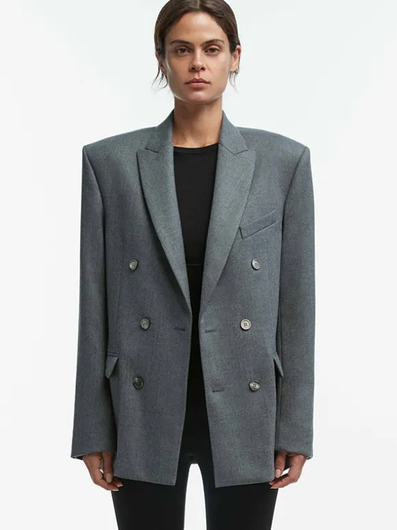 Double Breasted Blazer in Charcoal