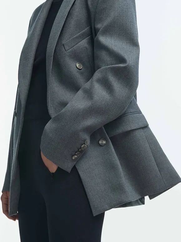 Double Breasted Blazer in Charcoal