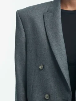 Double Breasted Blazer in Charcoal