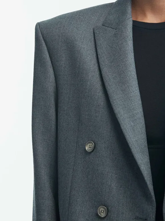 Double Breasted Blazer in Charcoal