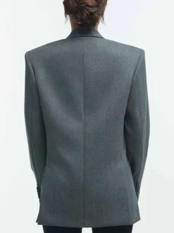 Double Breasted Blazer in Charcoal