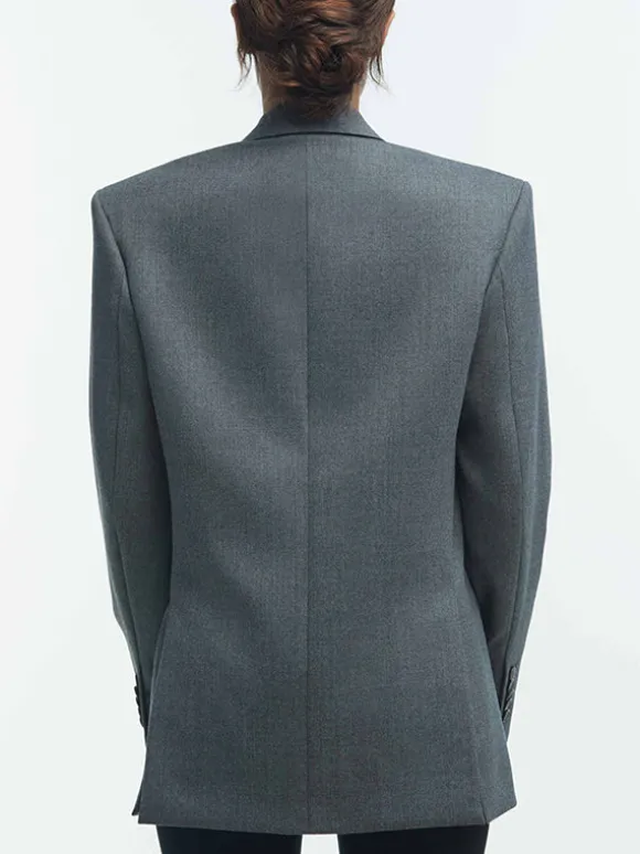 Double Breasted Blazer in Charcoal